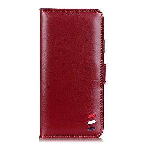 υποδοχές καρτών και μαγνητικό κούμπωμα Flip Wallet από συνθετικό δέρμα και TPU κόκκινο