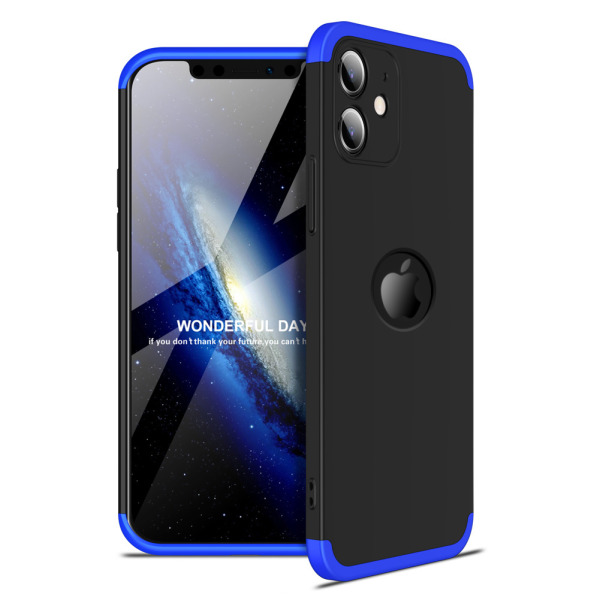 Θήκη GKK Full body Protection 360° από σκληρό πλαστικό για iPhone 12 μαύρο / μπλε
