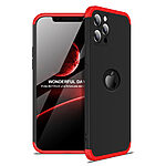 Θήκη GKK Full body Protection 360° από σκληρό πλαστικό για iPhone 12 Pro μαύρο / κόκκινο