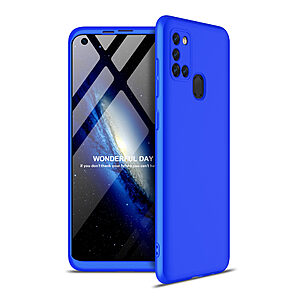 Θήκη GKK Full body Protection 360° από σκληρό πλαστικό για Samsung Galaxy A21S μπλε