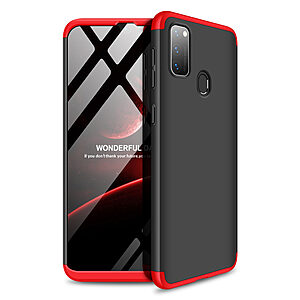 Θήκη GKK Full body Protection 360° από σκληρό πλαστικό για Samsung M21 μαύρο / κόκκινο