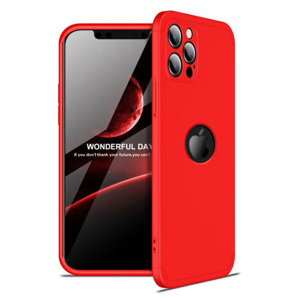 Θήκη GKK Full body Protection 360° από σκληρό πλαστικό για iPhone 12 Pro Max κόκκινο