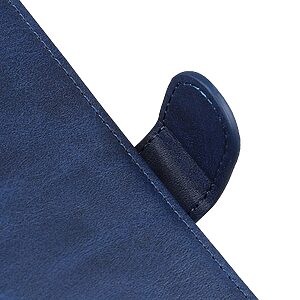 Θήκη Realme 7 OEM Litchi Skin Series με βάση στήριξης, υποδοχή καρτών και μαγνητικό κούμπωμα Flip Wallet από συνθετικό δέρμα και TPU μπλε - Image 5