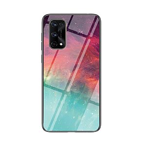 Θήκη Realme 7 Pro OEM σχέδιο Colorful Sky με πλάτη από Tempered Glass και εσωτερικό TPU