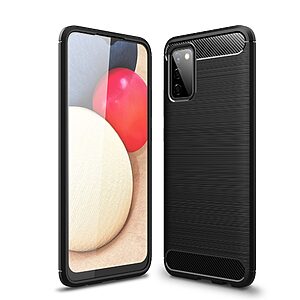 Θήκη Samsung Galaxy A02S OEM Brushed TPU Carbon Πλάτη μαύρο
