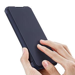 υποδοχή καρτών και μαγνητικό κούμπωμα Flip Wallet από συνθετικό δέρμα και εσωτερικό TPU μπλε