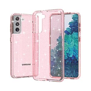 Θήκη Samsung Galaxy S21 OEM πλάτη με διακριτικό γκλίτερ από αντικραδασμικό Premium TPU ροζ