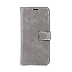 υποδοχή καρτών και μαγνητικό κούμπωμα Flip Wallet από συνθετικό δέρμα και TPU γκρι