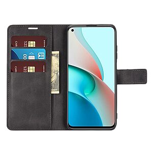 Θήκη Xiaomi Redmi Note 9T OEM Square Magnetic Series με βάση στήριξης, υποδοχή καρτών και μαγνητικό κούμπωμα Flip Wallet από συνθετικό δέρμα και TPU μαύρο - Image 4