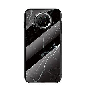 Θήκη Xiaomi Redmi Note 9T OEM σχέδιο Marble με Πλάτη Tempered Glass TPU μαύρο