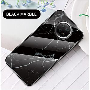 Θήκη Xiaomi Redmi Note 9T OEM σχέδιο Marble με Πλάτη Tempered Glass TPU μαύρο - Image 2