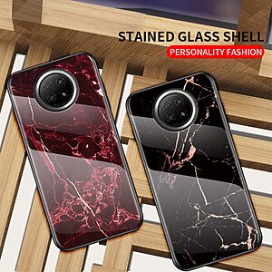 Θήκη Xiaomi Redmi Note 9T OEM σχέδιο Marble με Πλάτη Tempered Glass TPU μαύρο - Image 3