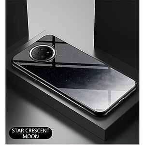 Θήκη Xiaomi Redmi Note 9T OEM σχέδιο Starry Moon με πλάτη από Tempered Glass και εσωτερικό TPU - Image 2