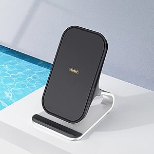 Remax Fast 10W Wireless Charging Qi Stand Desktop Holder μαύρο (RP-W12 μαύρο) - Image 2