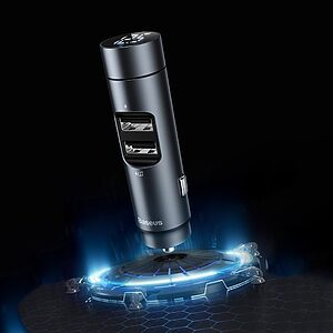 Baseus Energy Column Bluetooth 5.0 FM Transmitter MP3 Φορτιστής Αυτοκινήτου 2x USB QC3.0 3,1A ασημί (CCNLZ-0S) - Image 11