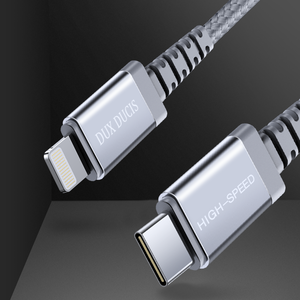 Dux Ducis Space MFI Καλώδιο Durable Nylon Braided Wire USB Type C PD 18W / Lightning 1m 3A γκρι - Image 11