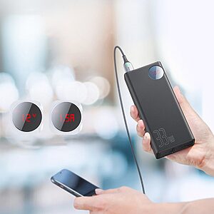 Baseus Mulight Power Bank 30000 mAh με Display Power Delivery PD3.0 Quick Charge QC3.0 33W μαύρο (PPMY-01) - Image 11