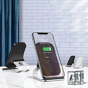 Remax Fast 10W Wireless Charging Qi Stand Desktop Holder μαύρο (RP-W12 μαύρο) - Image 3
