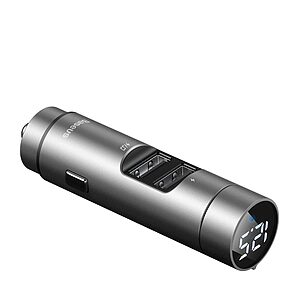 Baseus Energy Column Bluetooth 5.0 FM Transmitter MP3 Φορτιστής Αυτοκινήτου 2x USB QC3.0 3,1A ασημί (CCNLZ-0S) - Image 3