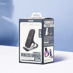 Remax Fast 10W Wireless Charging Qi Stand Desktop Holder μαύρο (RP-W12 μαύρο) - Image 4