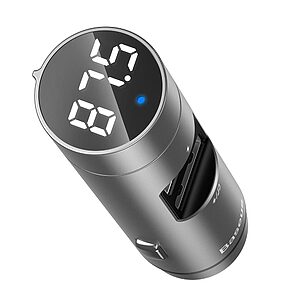 Baseus Energy Column Bluetooth 5.0 FM Transmitter MP3 Φορτιστής Αυτοκινήτου 2x USB QC3.0 3,1A ασημί (CCNLZ-0S) - Image 4
