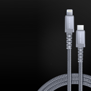 Dux Ducis Space MFI Καλώδιο Durable Nylon Braided Wire USB Type C PD 18W / Lightning 1m 3A γκρι - Image 4