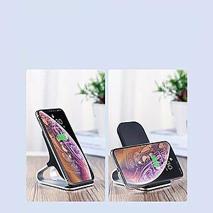 Remax Fast 10W Wireless Charging Qi Stand Desktop Holder μαύρο (RP-W12 μαύρο) - Image 5