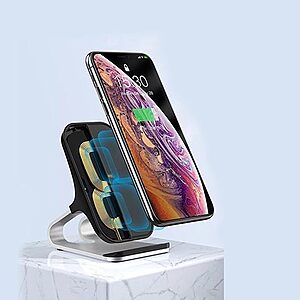 Remax Fast 10W Wireless Charging Qi Stand Desktop Holder μαύρο (RP-W12 μαύρο) - Image 6