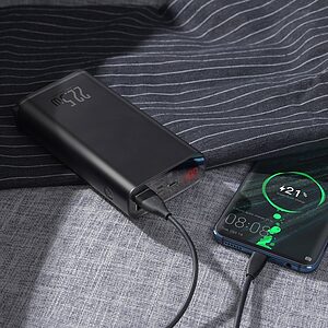 Baseus Power Bank 20000mAh 22,5W Quick Charge PD3.0 QC3.0 SCP FCP 2x USB + USB Type C μαύρο (PPXC-01) - Image 6