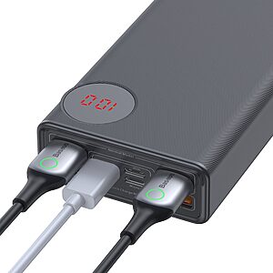 Baseus Mulight Power Bank 30000 mAh με Display Power Delivery PD3.0 Quick Charge QC3.0 33W μαύρο (PPMY-01) - Image 7