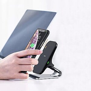 Remax Fast 10W Wireless Charging Qi Stand Desktop Holder μαύρο (RP-W12 μαύρο) - Image 8