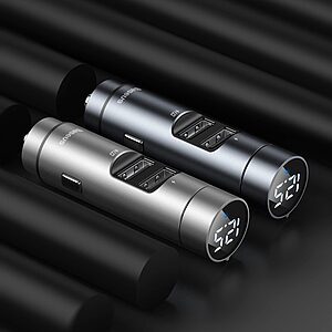 Baseus Energy Column Bluetooth 5.0 FM Transmitter MP3 Φορτιστής Αυτοκινήτου 2x USB QC3.0 3,1A ασημί (CCNLZ-0S) - Image 8