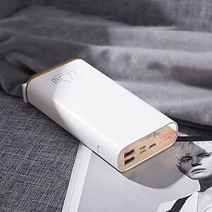 Baseus Power Bank 20000mAh 22,5W Quick Charge PD3.0 QC3.0 SCP FCP 2x USB + USB Type C μαύρο (PPXC-01) - Image 9