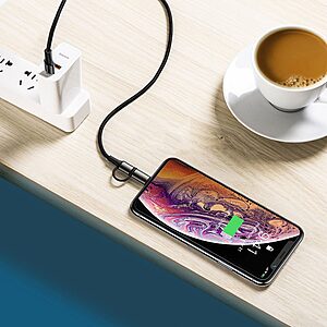 Baseus Twins 2in1 USB Typ C PD - USB Type C Power Delivery (60W 20V 3A) + Lightning (5V 2A) Καλώδιο 1m μαύρο (CATLYW-01) - Image 10