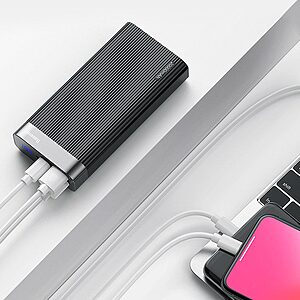 Baseus Parallel Power Bank 20000 mAh 18W USB Type-C PD + Quick Charge 3.0 QC 3.0 Ports μαύρο (PPALL-APX01) - Image 2
