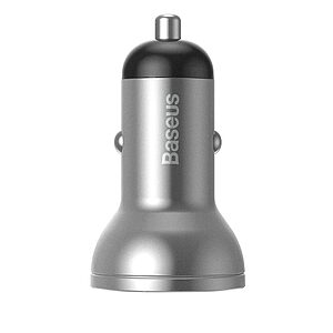 Baseus Digital Display Dual USB 4.8A Φορτιστής Αυτοκινήτου 24W - ασημί (CCBX-0S) - Image 4