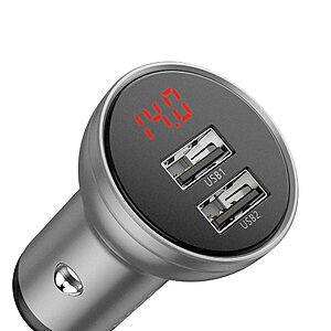 Baseus Digital Display Dual USB 4.8A Φορτιστής Αυτοκινήτου 24W - ασημί (CCBX-0S) - Image 5