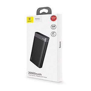 Baseus Parallel Power Bank 20000 mAh 18W USB Type-C PD + Quick Charge 3.0 QC 3.0 Ports μαύρο (PPALL-APX01) - Image 10