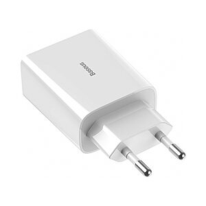 Baseus fast charge επιτοίχιος φορτιστής 2 x USB-A 18W 3A QC 3.0 - λευκός (CCFS-V02) - Image 5