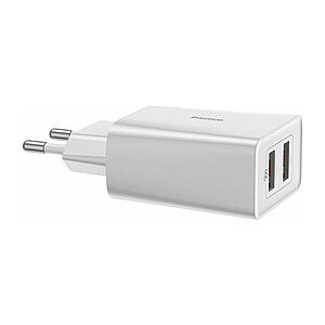 Baseus fast charge επιτοίχιος φορτιστής 2 x USB-A 18W 3A QC 3.0 - λευκός (CCFS-V02) - Image 7