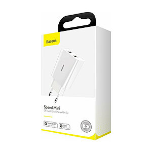 Baseus fast charge επιτοίχιος φορτιστής 2 x USB-A 18W 3A QC 3.0 - λευκός (CCFS-V02) - Image 6