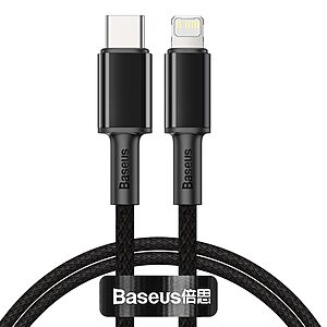 Baseus USB Type C - Lightning Καλώδιο Power Delivery fast charge 20 W 1 m μαύρο (CATLGD-01)