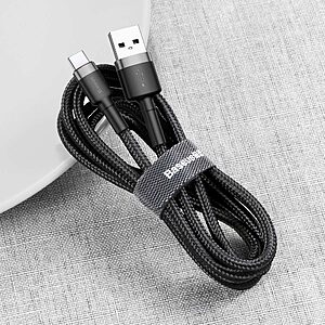 Baseus Cafule Braided USB 2.0 Cable USB-C male - USB-A male Μαύρο 2m (CATKLF-CG1) - 4