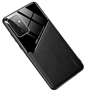 Θήκη Samsung Galaxy A72 4G / 5G OEM Magnetic Glass Series πλάτη με ενσωματωμένο μαγνήτη και υποστήριξη μαγνητικής βάσης από συνθετικό δέρμα TPU μαύρο