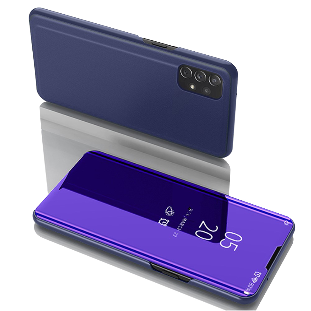 Θήκη Samsung Galaxy A72 4G / 5G OEM Mirror Surface Series Flip Window δερματίνη μπλε Θήκη Samsung Galaxy A72 4G / 5G OEM Mirror Surface Series Flip Window δερματίνη μπλε