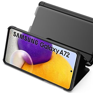 Θήκη Samsung Galaxy A72 4G / 5G OEM Mirror Surface Series Flip Window δερματίνη μωβ - Image 4