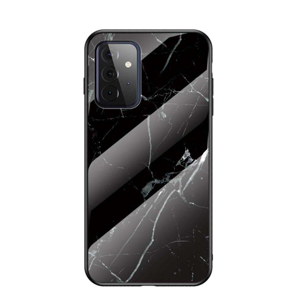 Θήκη Samsung Galaxy A72 4G / 5G OEM σχέδιο Marble με Πλάτη Tempered Glass TPU μαύρο Θήκη Samsung Galaxy A72 4G / 5G OEM σχέδιο Marble με Πλάτη Tempered Glass TPU μαύρο