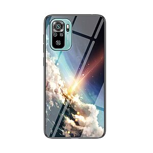 Θήκη Xiaomi Redmi Note 10 / 10S OEM σχέδιο Bright Sky με πλάτη από Tempered Glass και εσωτερικό TPU