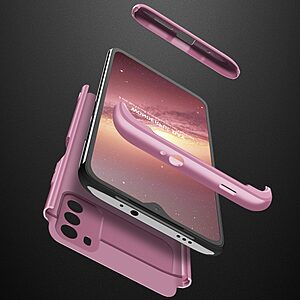 Θήκη GKK Full body Protection 360° από σκληρό πλαστικό για Xiaomi Redmi Note 9T ροζ χρυσό - Image 5