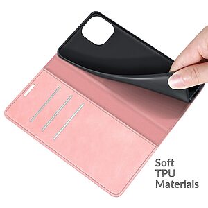 Θήκη Xiaomi Mi 11 Lite / 5G / NE Mad Mask Leather Wallet Case V2 με βάση στήριξης, υποδοχές καρτών και εσωτερικό μαγνητικό κούμπωμα Flip Wallet από συνθετικό δέρμα ροζ - Image 5